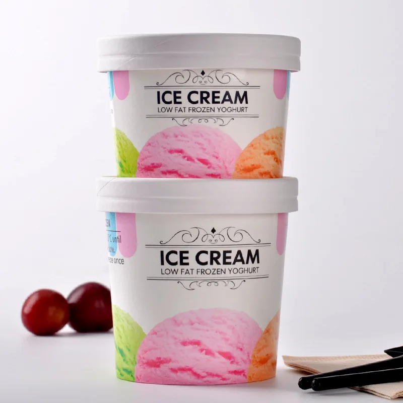 Оптовая продажа Пользовательский логотип 4Oz 5Oz печать мороженого одноразовые бумажные стаканчики с