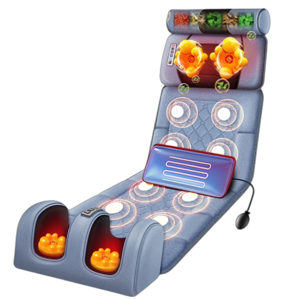 2023 Design 10 Vibrating Motors Full Body Heated Massaging Cushion Neck Leg Waist Massage Cushion With Heater