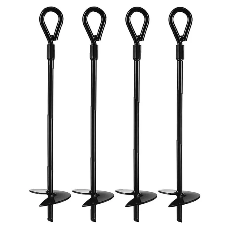 twist trampoline stake anchors tie dog ground anchoring kit tent swing fence spiral corkscrew shape steel anchor stake kits