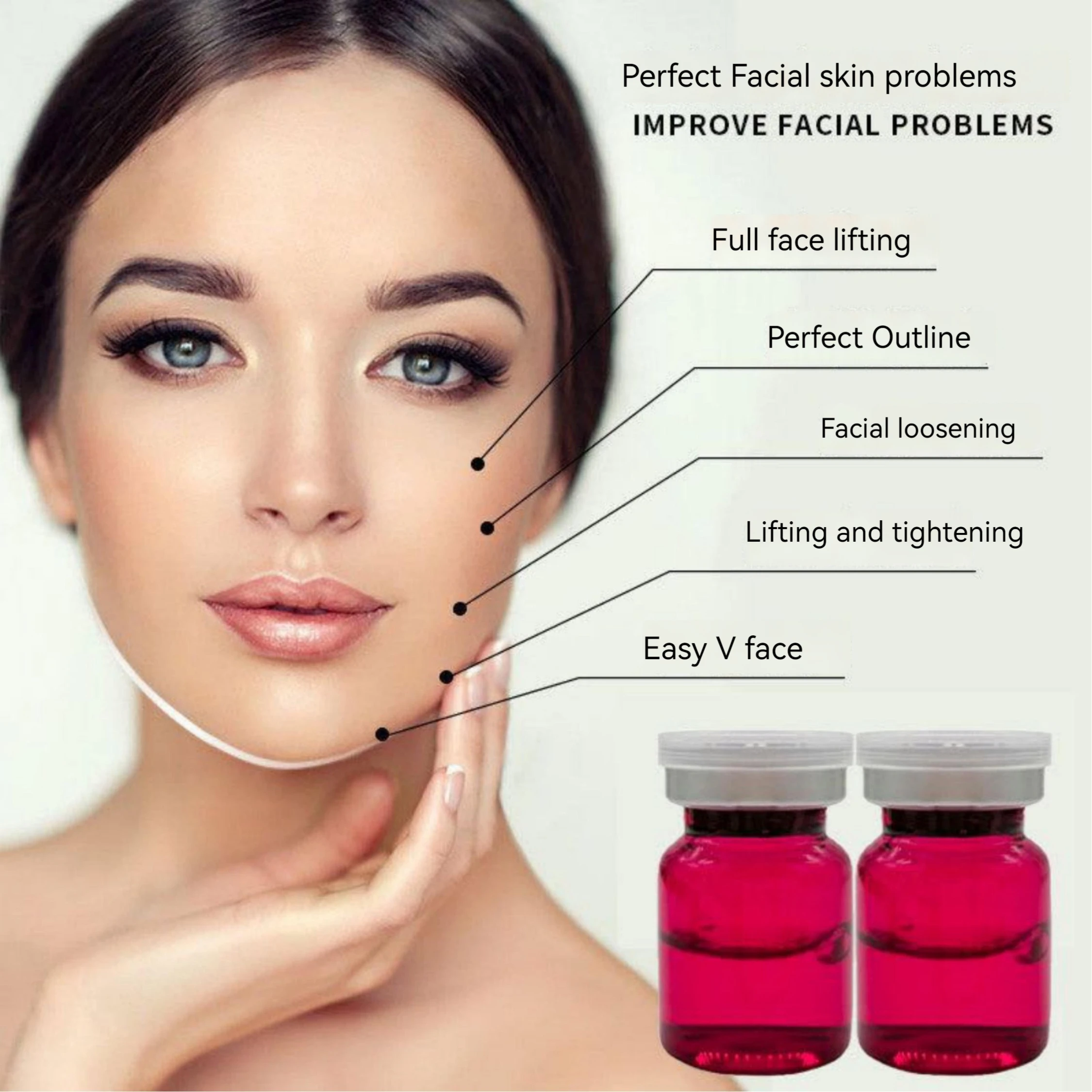 OBM Remaji Liquid Moisturizing Anti Wrinkle Essence Pore Shrinking Nicotinamide Serum Original OEM Vitamin C Face Female 50pcs