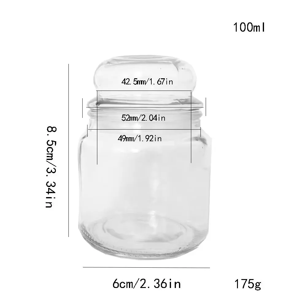 Luxury Glass Candle Jar with Mushroom Lid Tea Storage Gifts DIY Polished Cup Making Scented Candles Customizable Candle Jar