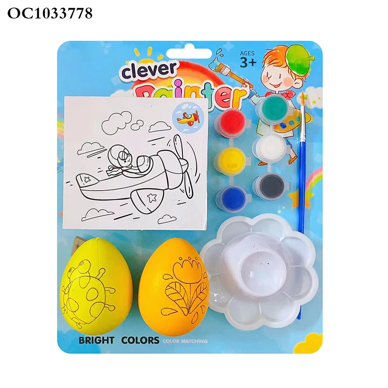 Mini cartoon egg painting toy diy color set fun coloring kit wholesale early childhood education learning toys