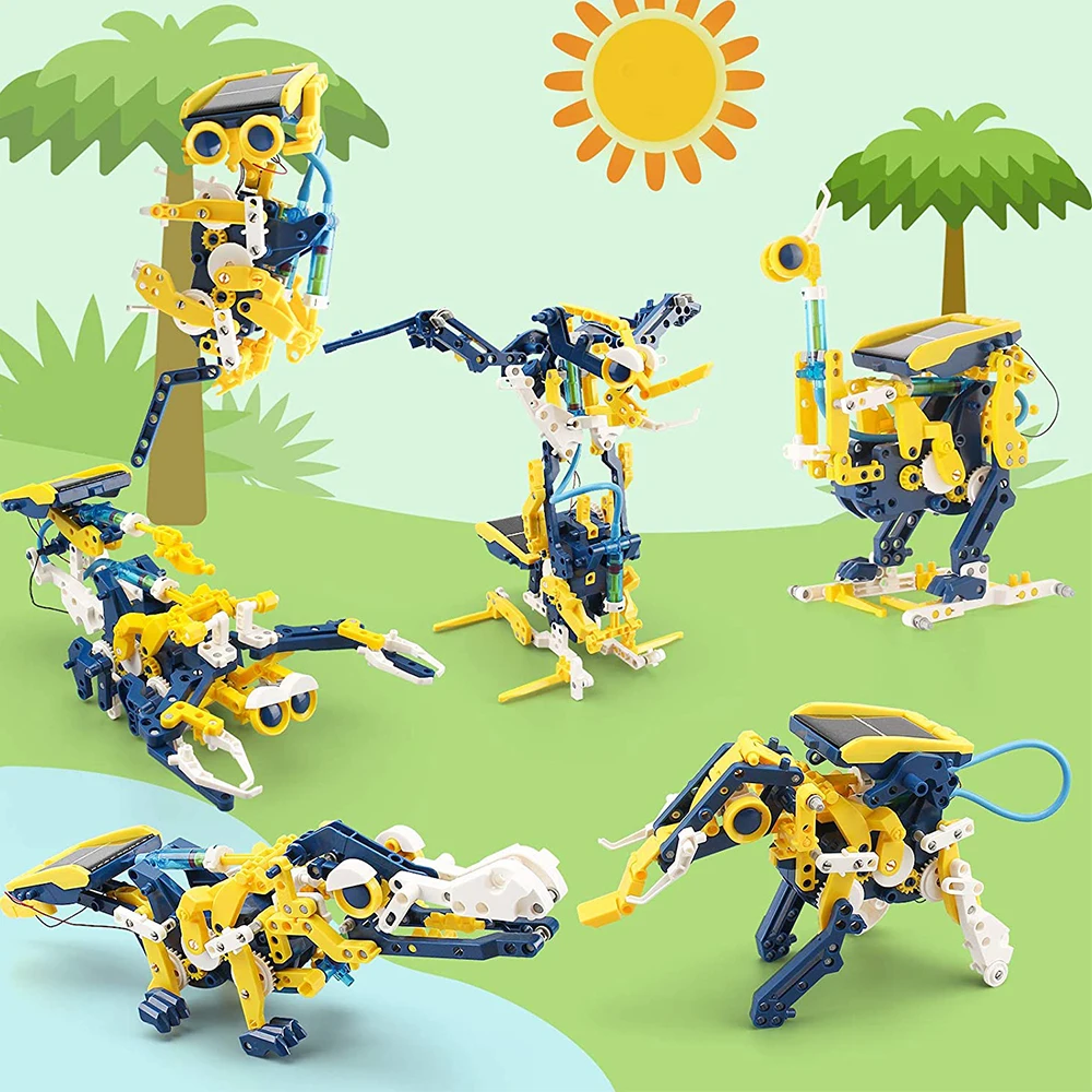 Kids DIY Assembled Solar Robot Toy Kids 11 in 1 Solar Robot Kit STEM Science Building Solar Toys For Kids