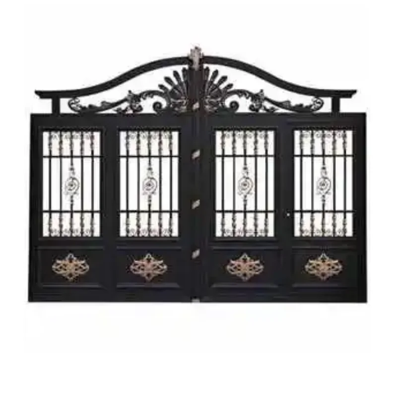 Custom Design Tree Pattern Wrought Iron Driveway Gate Double Swing Electric/Manual Open Gates