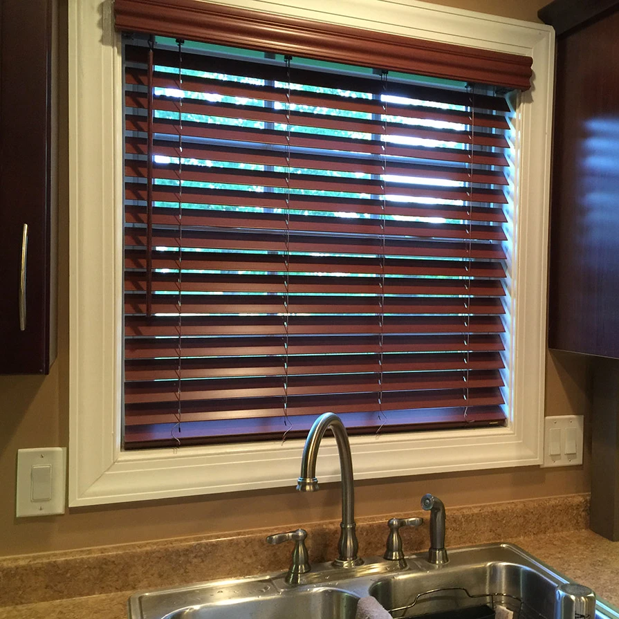 50mm Fashionable Blinds Products Fabric Blackout Horizontal Foam Wood Venetian Blind Wand