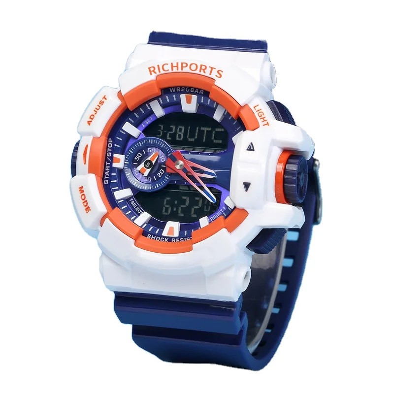 custom brand digital watch chronograph LED japan movt quartz pocket watch waterproof sport wrist men watch