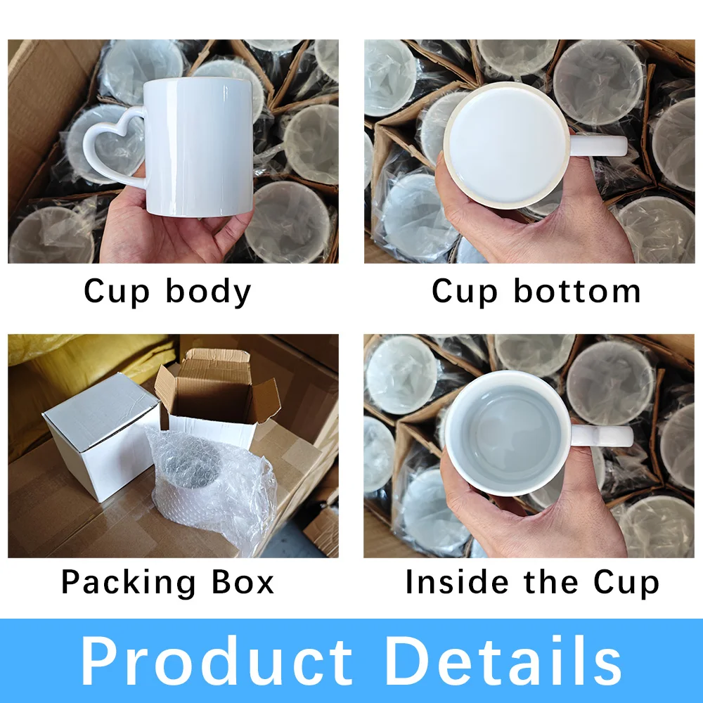 sublimation mug with heart handle with box USA WAREHOUSE heart handle ceramic 11 oz mug for sublimation valentines blank product