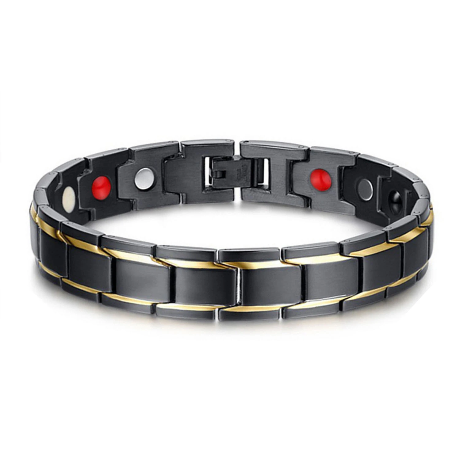 Best Seller Luxury Magnetic Matte Stainless Steel Couple 4 In 1 Energy Bangle Bracelet
