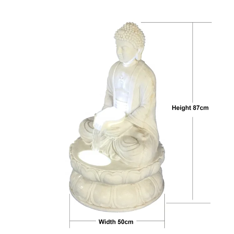 Garden Decorative Sand Stone Buddha Statue Water Fountain