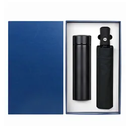 Promotional water bottle with umbrella boxed packing gift sets for exhibition