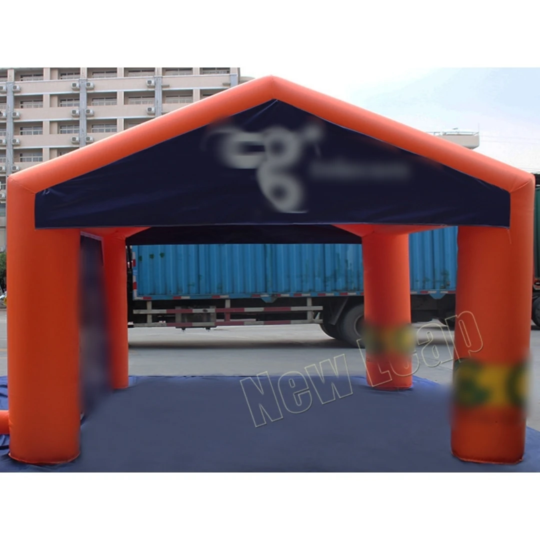 Logo Printing Exhibition Inflatable Tent 4MX4M pvc Color PVC Tarpaulin Inflatable Camping Tent orange