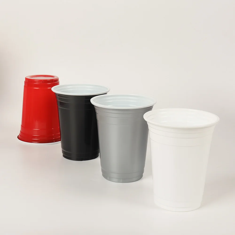 grey plastic solo cups customized PP 16oz plastic party bar cup plastic drinking cup