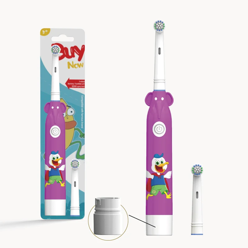 IPX5 Customized Patterns Elephant Model Battery Rotary Electric Toothbrush Cleaning Mode DuPont Tynex Bristles Oral Care B