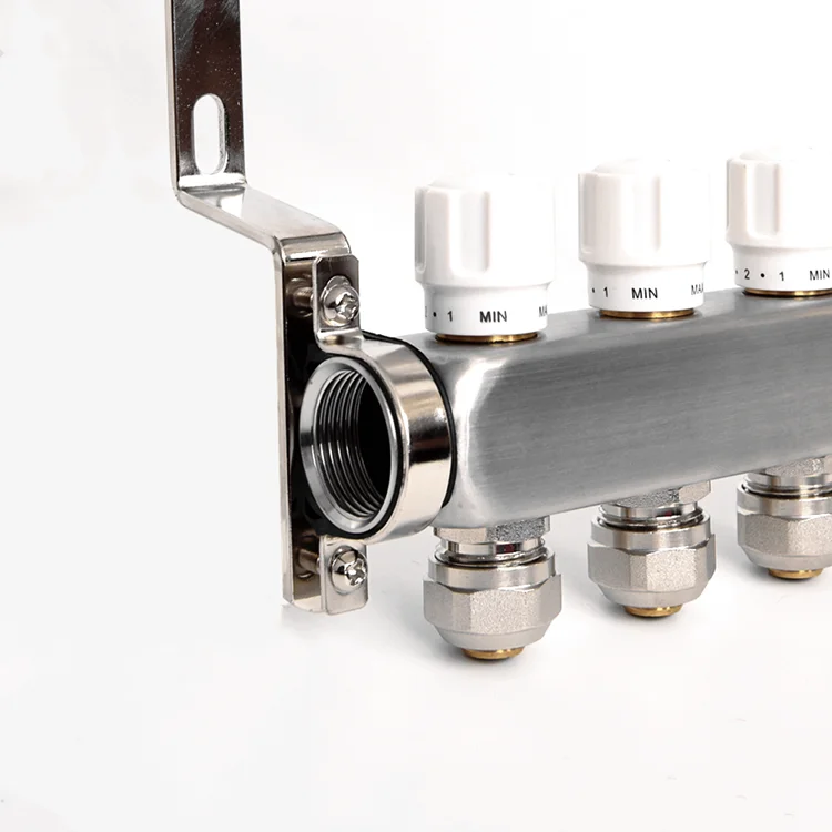 OLDE Hot Selling  Brass Hydronic Underfloor Heating Manifold , 13-Ways Stainless Steel Manifold