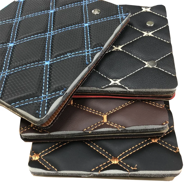 PVC Car Interior Nonwoven Check Faux Synthetic Fabric Leather Foam Car Back Seat Cushions