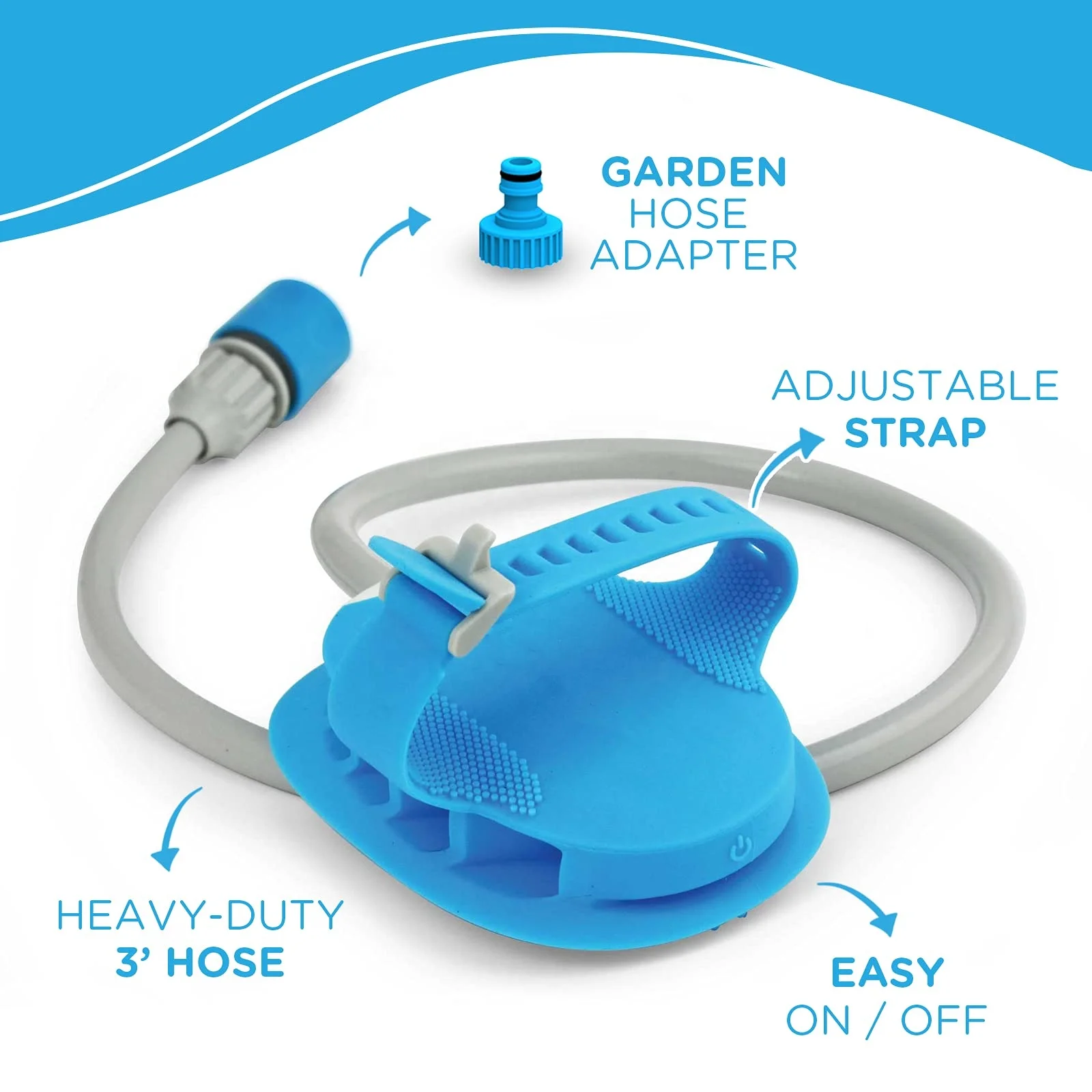 High Quality Multi-function Horse and Dog Grooming Tool, Curry Comb, Sprayer and Scrubber All in One - for Horse and Dog Bathing