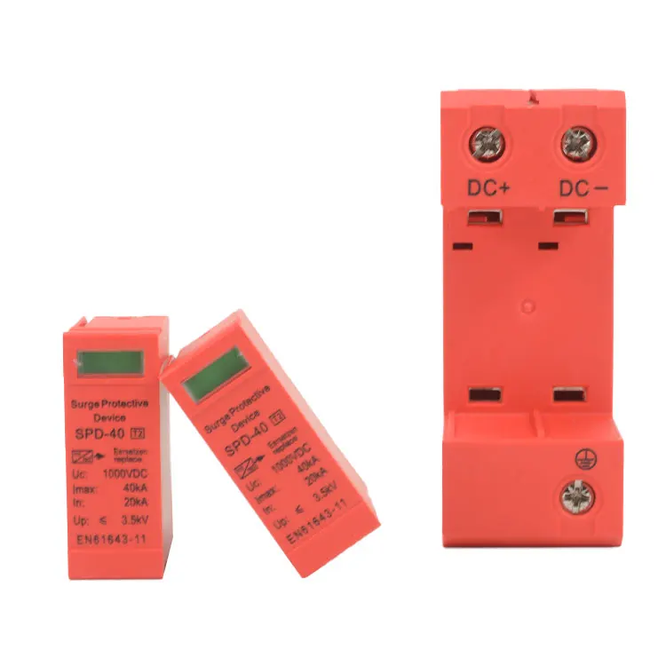 New DC Spd surge protector 2Pole 1000V 20KA-40KA Dc Surge Protector Lightning Protection Device For Solar System