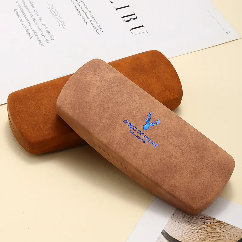 2024 Metal Sunglasses Case With Logo Brown Box Kraft Friendly Custom Sunglass Display Portable