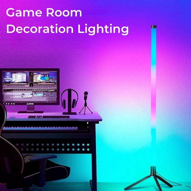 Смарт-RGB светодиодный Угловой напольный светильник Современный USB Power Flight APP пульт дистанционного управления для гостиной прикроватный декор с регулируемой яркостью подставка освещение