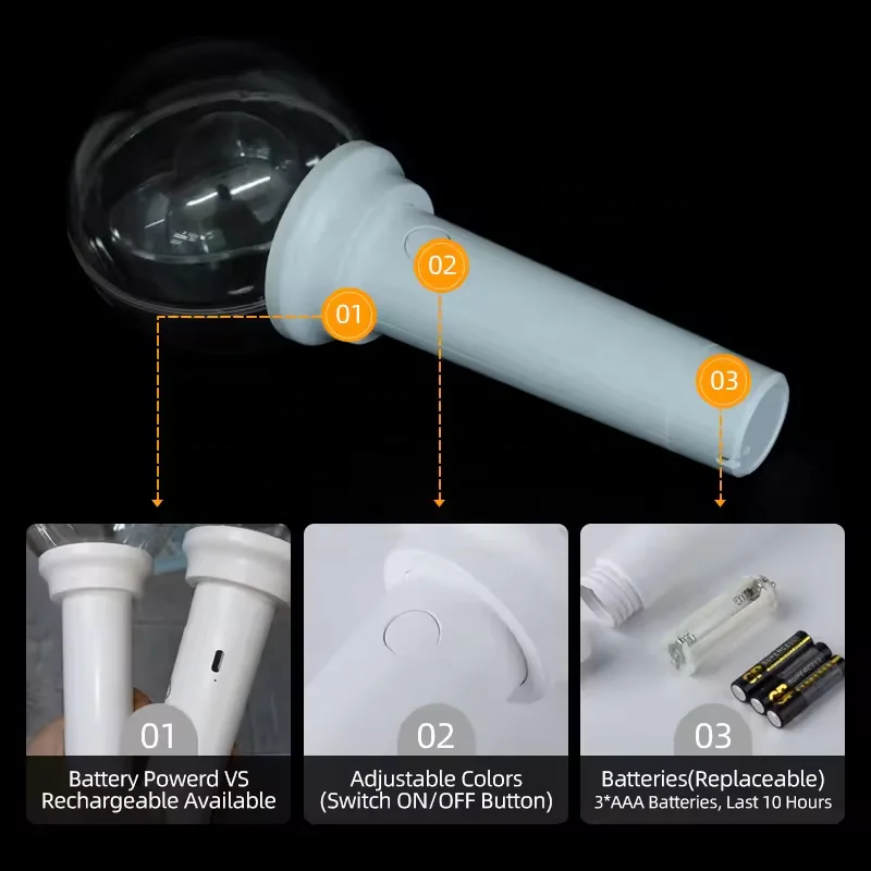 DMX LED Stick 15 Different Colors 10 Zone Control Flashing Light Stick Wireless Glow Led Stick Remote Control for Concert Props