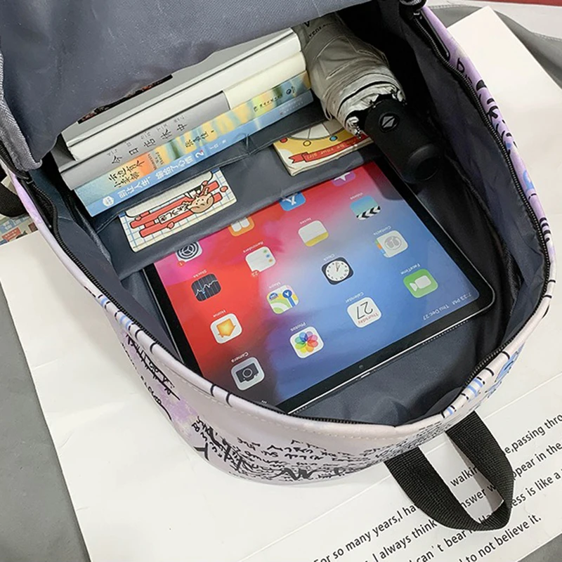 Top Selling Products Classic Large Capacity Nylon Backpack Printing Student Bag Zipper Schoolbag