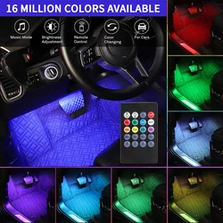Remote RGB Neon Strip Decorative Lamp USB Lighting Decor Car LED Ambience Projector Atmosphere Lights Ambient Interior Car Light