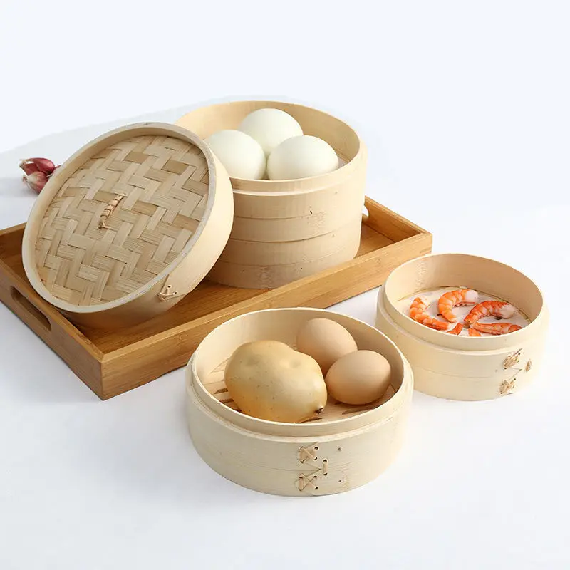 Commercial Weaving Dim Sum Rice 5cm Mini Bamboo Steamer Basket Small Order Size 60-70 Cm