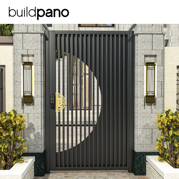 American villa garden entrance iron gates automatic opening door for Courtyard