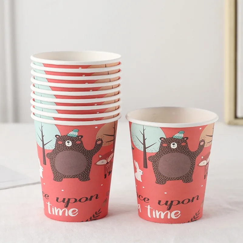 paper coffee hot drinking cup mini black disposable double wall with cover plate coffee popcorn paper cups