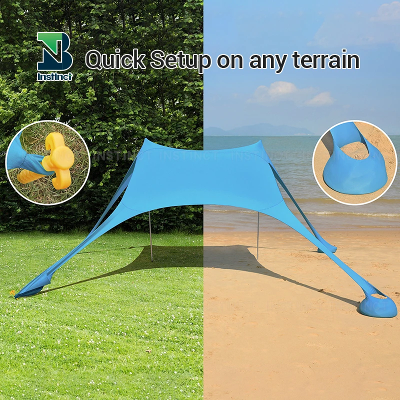 INSTINCT  Top Quality Uv50+ Beach Tent Sun Shelter Shade Custom 3-4 Person Canopy Tarp Tent Shelter Lightweight Beach Shade