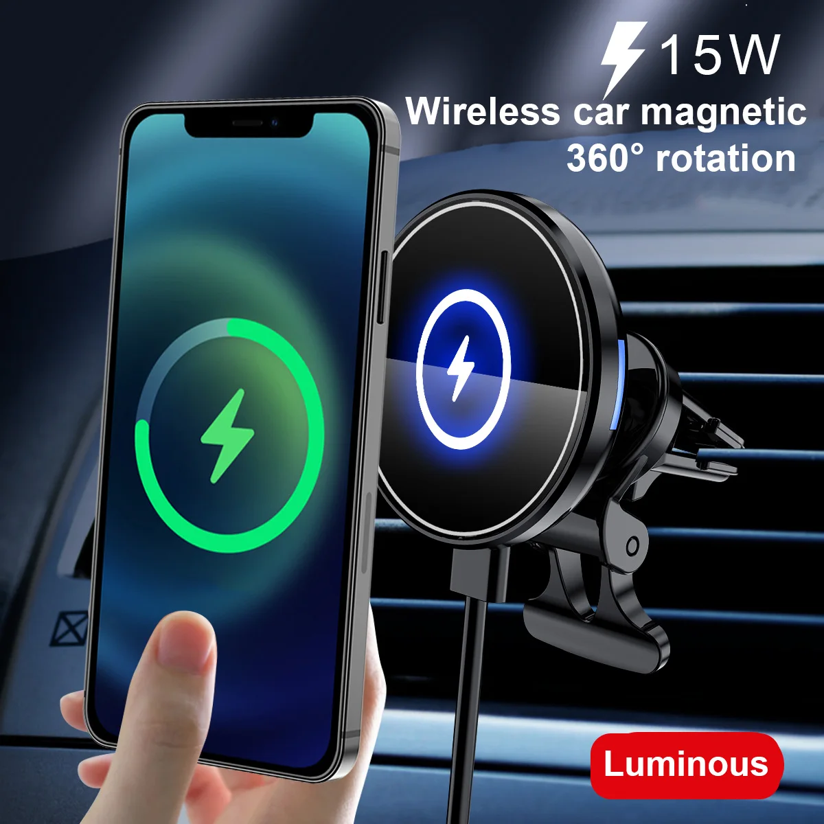Лидер продаж, автомобильное магнитное Беспроводное зарядное устройство для мобильного телефона, 15 Вт, магнитное беспроводное автомобильное зарядное устройство для Iphone 13