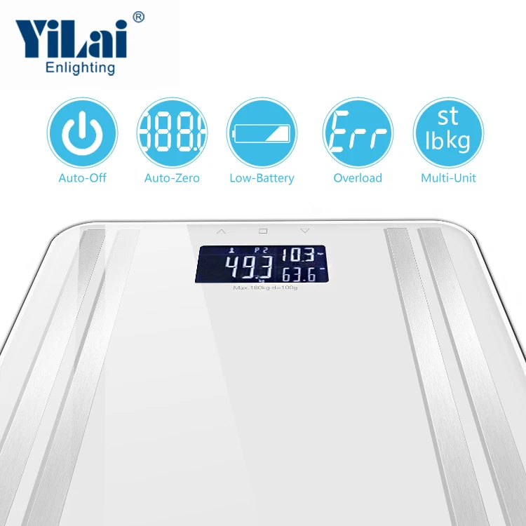 180KG Wholesale Household 3 Color Back-light  Electronic fitness health analyzer body mass index (bmi) calculator scale