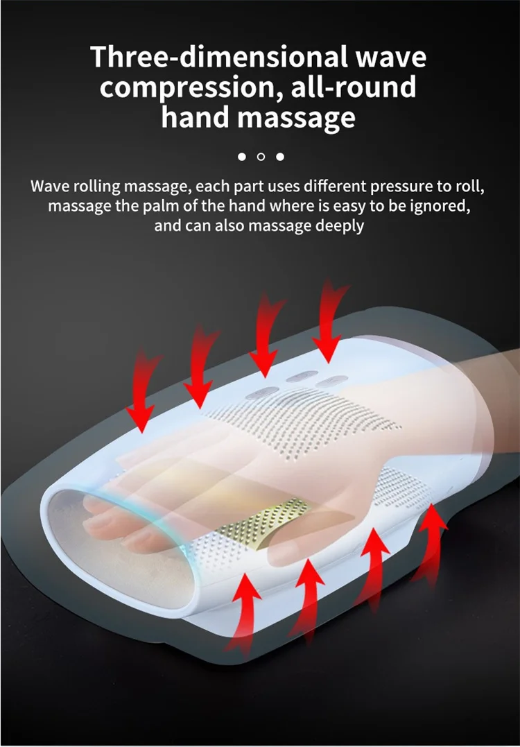 Беспроводной Электрический мини-ремешок для рук устройство пальцевой терапии массажер с подогревом