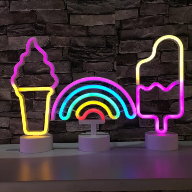 Оптовая продажа, светодиодная неоновая вывеска, Рамадан, праздничное украшение, ночная настольная лампа, рождественское эскимо