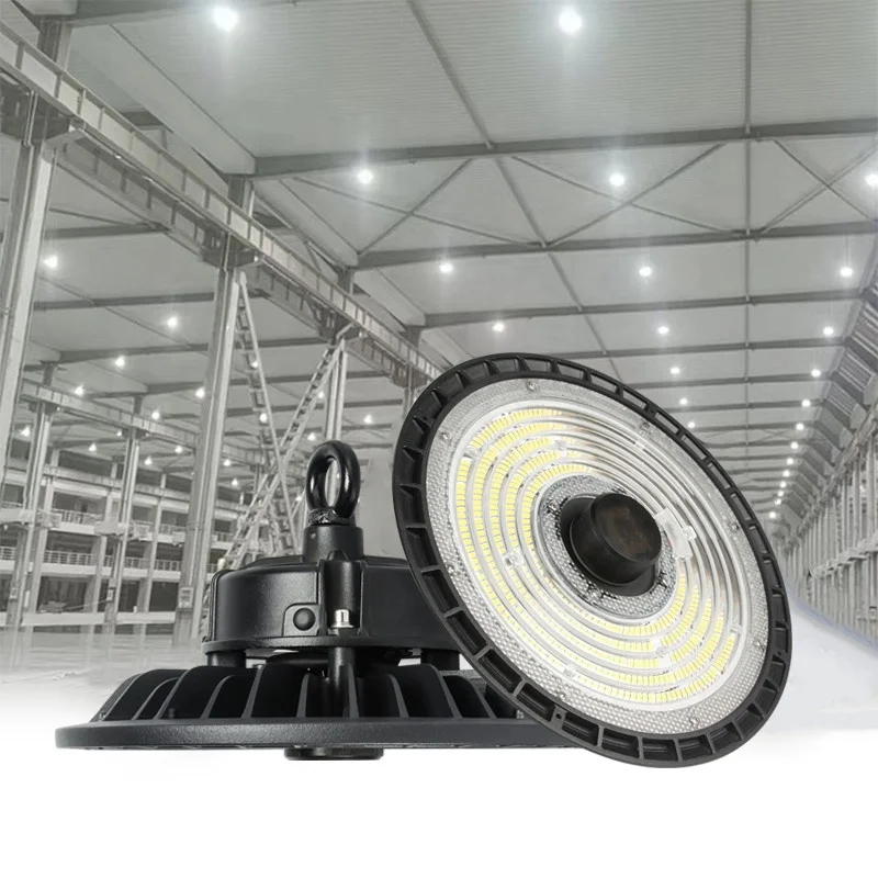 140-190lm/W AC100-277V 100W 150W 200W 240W LED Round High Bay Die-Cast Aluminum Housing Warehouse Light Fixture