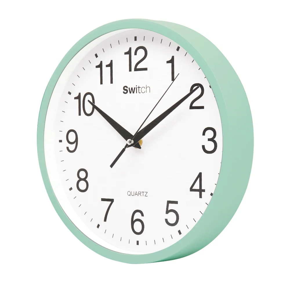 10 дюймов современные дешевые синие пластиковые настенные часы декор для продвижения