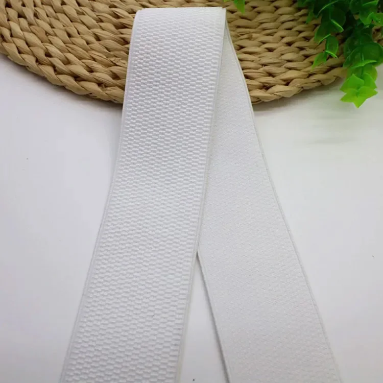 Wholesale custom solid color polyester nylon high density webbing underwear soft jacquard elastic band