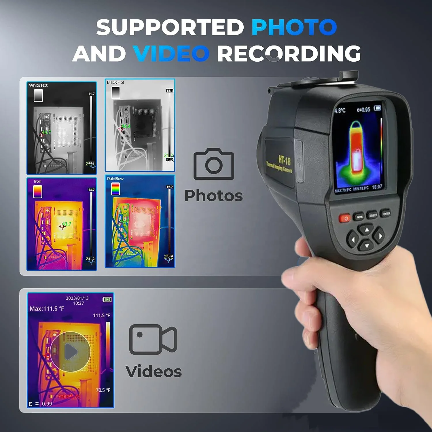 Ht-18+ China Supplier Cooled Thermal Imaging Handheld Infrared Products Customized Infrared Thermal Imaging Camera