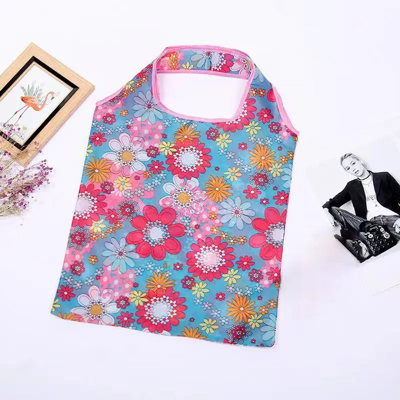 Reusable RPET Polyester Shopping Bag Custom Nylon Pouch Foldable portable eco Tote Bag