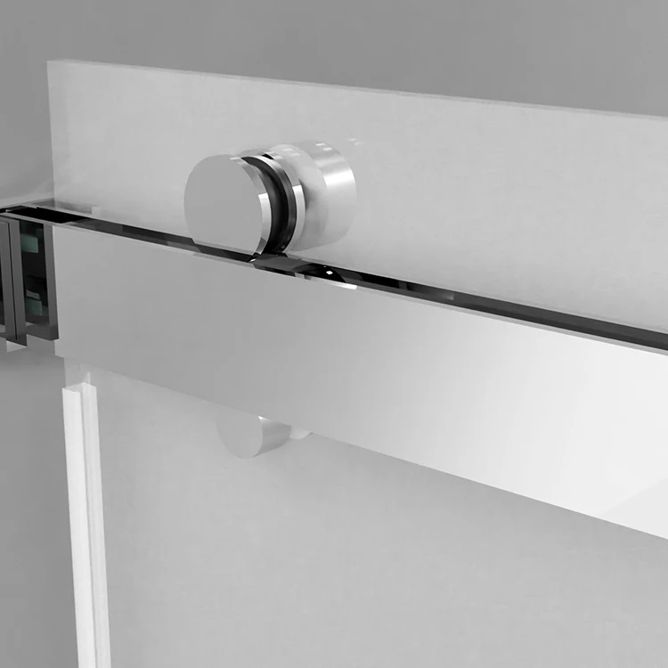 CKB Brushed Nickel Matt Black Chrome Bathroom Tempered Glass Double Sliding Frameless Shower Room