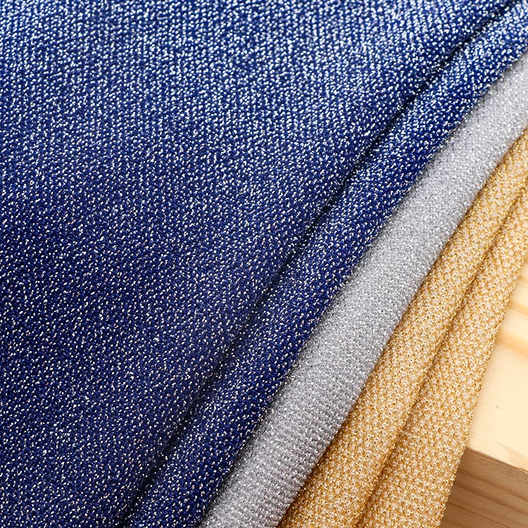Горячая Распродажа 76.7% нейлон 15.3% металлик люрекс 8% спандекс 190gsm металлическая ткань для женщин пальто одежда