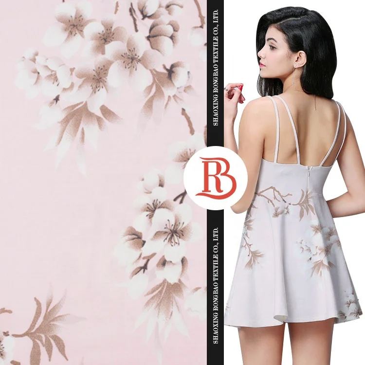 Удобная красивая вискозная ткань для одежды с цветочным принтом 45s от поставщика Amazon, в наличии