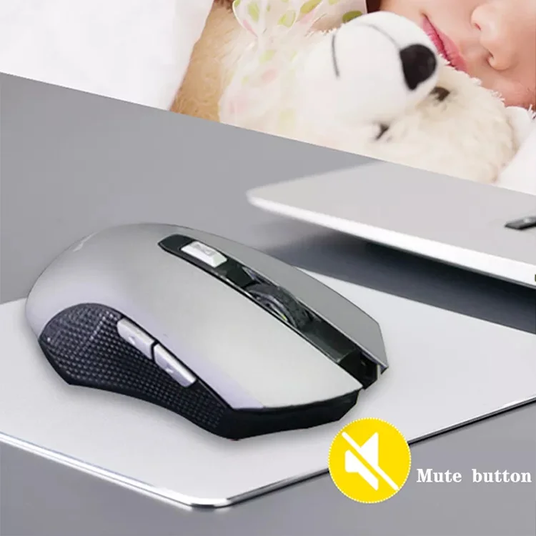 Thin Silent 2.4G Optical Computer Mouse 1600 DPI Adjustable Gaming Mouse for PC/Laptop/ Windows/Mac/Linux