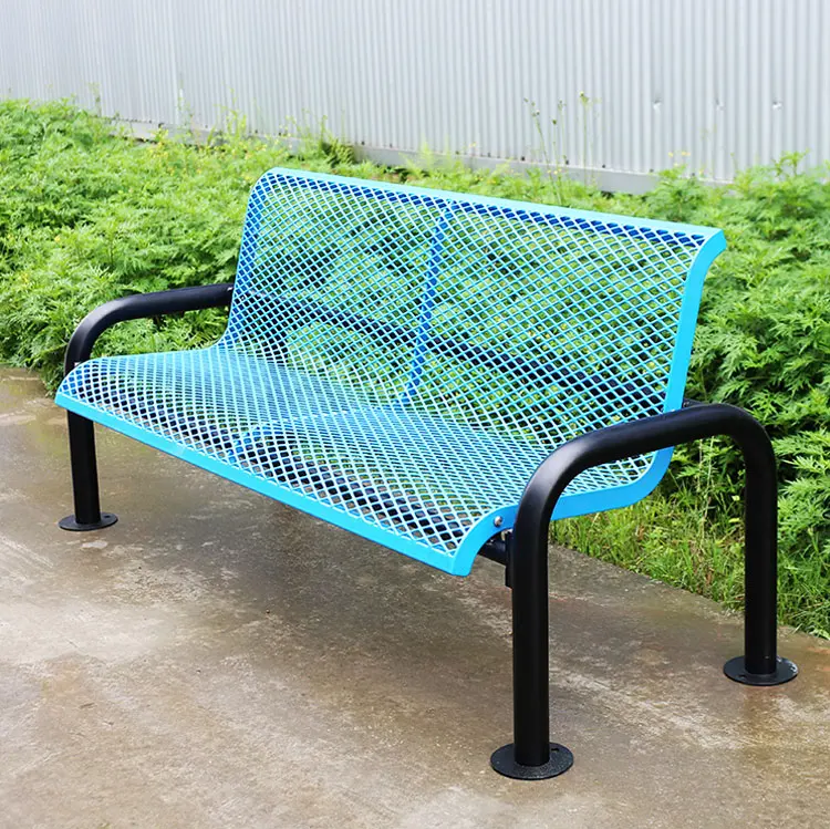 Mesh steel Outdoor Bench  Powder Coated Outdoor Patio Bench