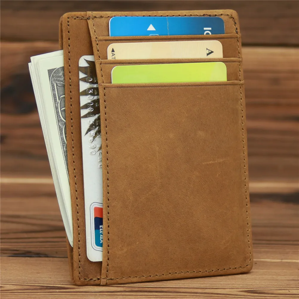wholesale card holder genuine leather rfid slim front pocket men wallet