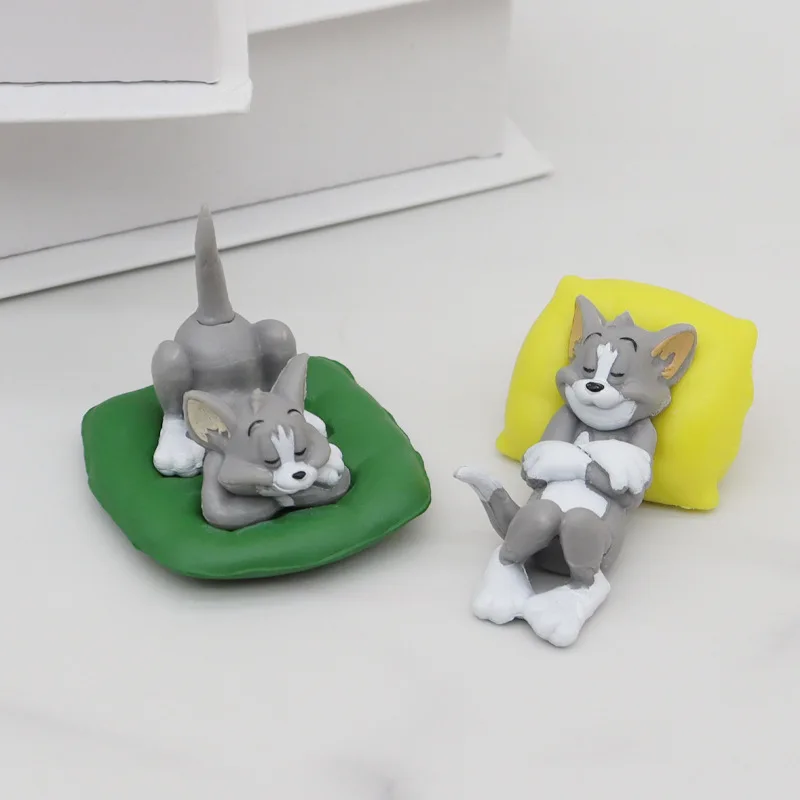Wholesale 5pcs Per Set Mini 5cm Tom Cat Plastic Figure Animal Cats Mouse Jerry Figurine Doll Toys For Cake Topper Decoration