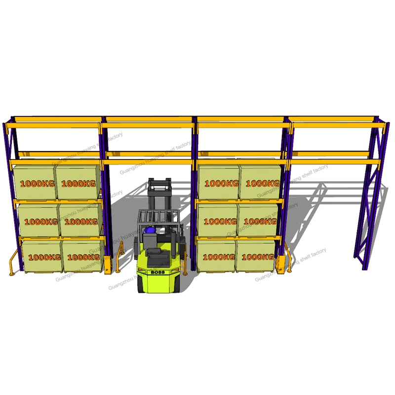 Warehouse Equipment Rack Upright System 3 Ton Warehouse Heavy Duty Frame Mesh For Pallet Racking
