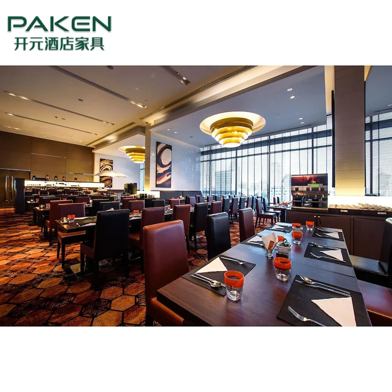 High-End Commercial Hotel Restaurant Table And Chairs Wood Restaurant Furniture Set