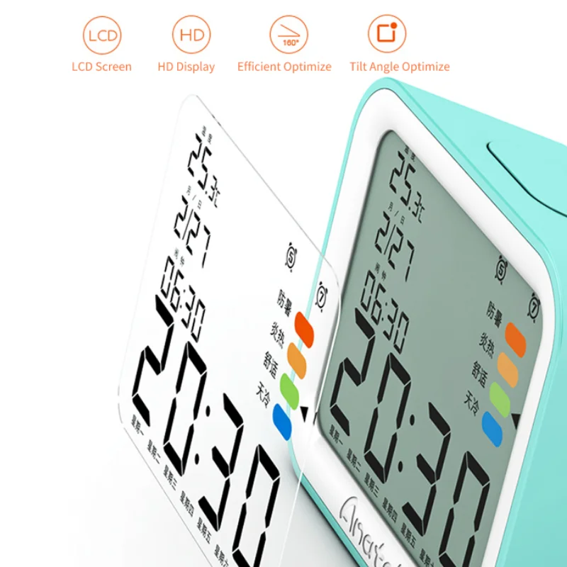 Fullwill High Quality Digital Alarm Clock Temperature Date Display Classic Style Table Clock with Dimmable LED Backlight