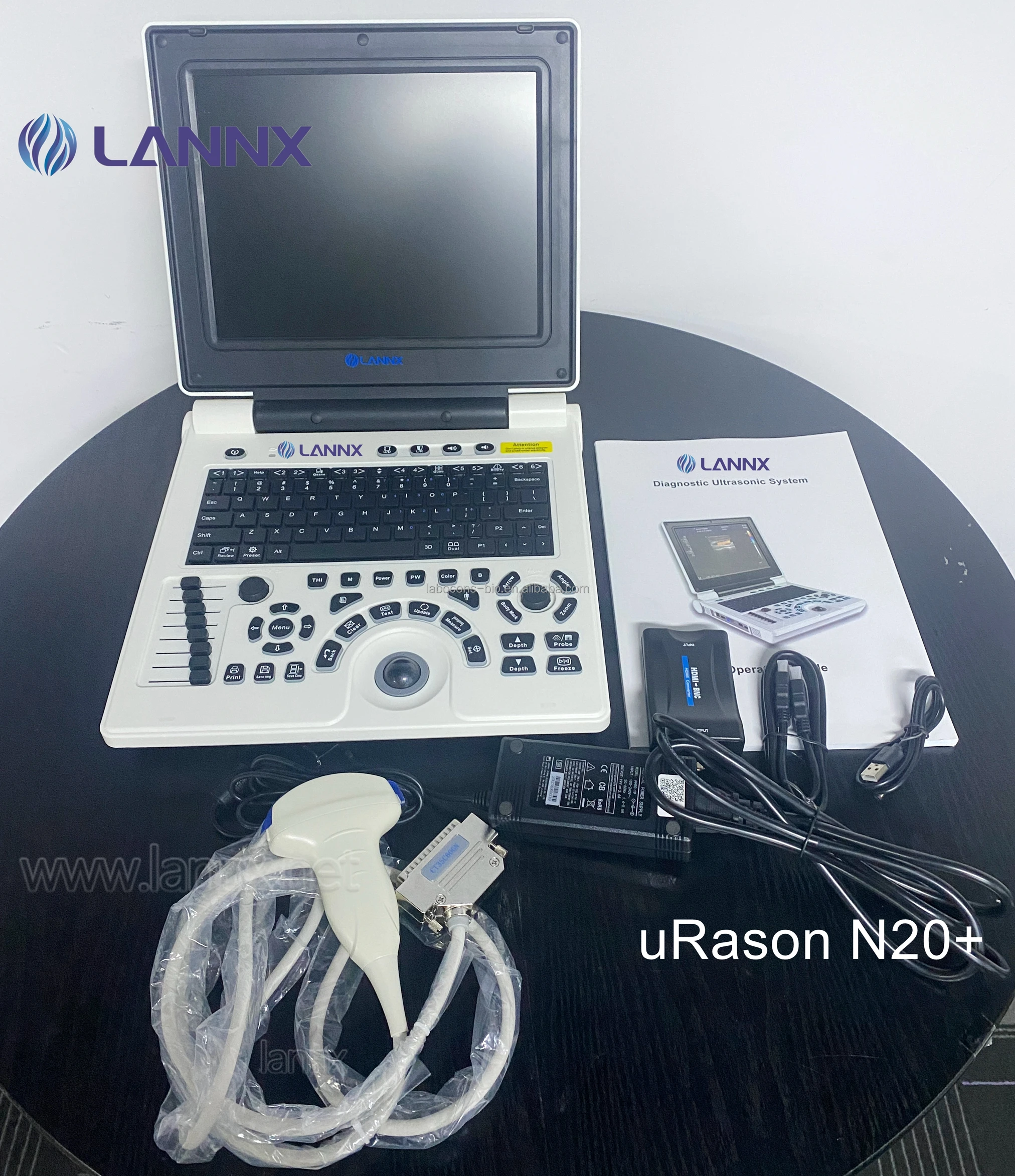 LANNX uRason N20+ Cheap price 12.1-inch Portable B/W Ultrasound Machine System laptop 2D OB GYN P/W ultrasound echographe